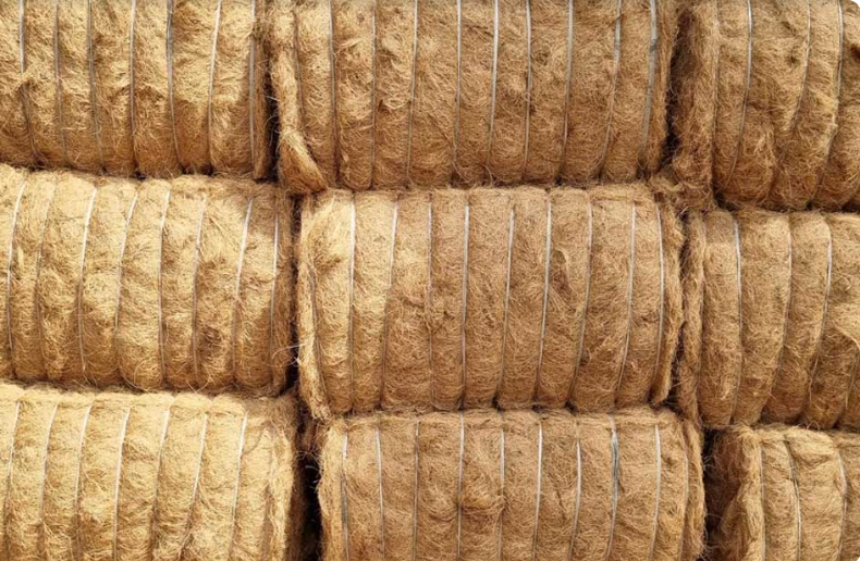 Coir Fiber Bales Close Up